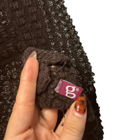 Chunky textured knit poncho sweater - Picture 5 of 5